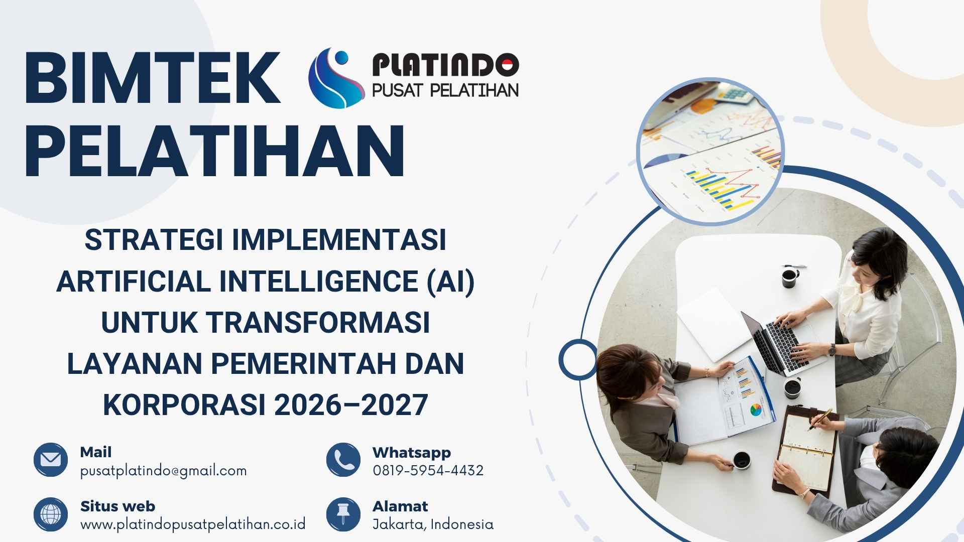 Bimtek Pelatihan Strategi Implementasi Artificial Intelligence (AI) untuk Transformasi Layanan Pemerintah dan Korporasi Tahun 2026 Regulasi Terbaru