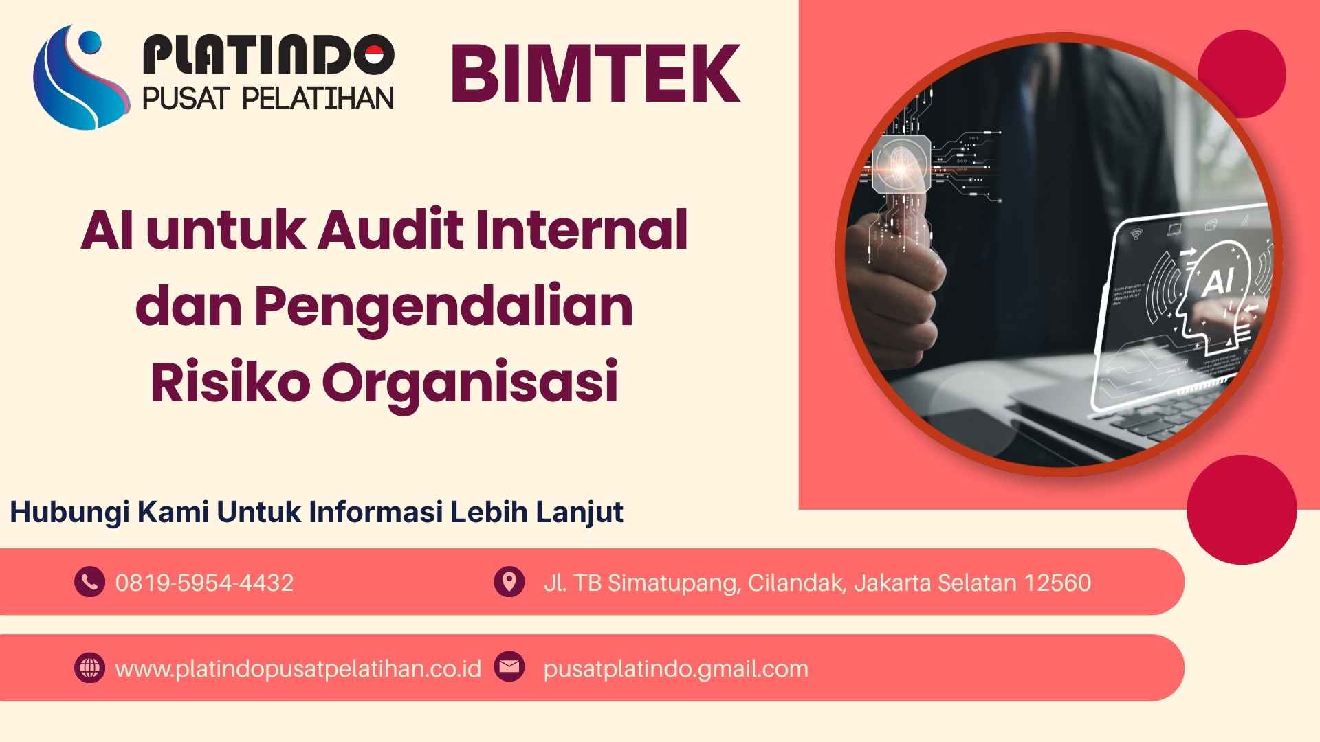 Bimtek Pelatihan AI untuk Audit Internal dan Pengendalian Risiko Organisasi Tahun 2026 Regulasi Terbaru