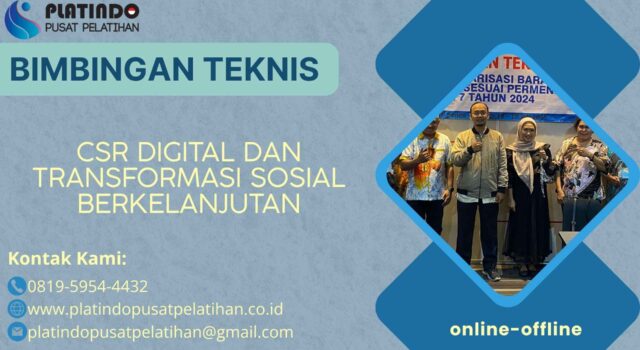Bimtek Pelatihan CSR Digital dan Transformasi Sosial Berkelanjutan 2026 Materi Terbaru Bersama Narsumber Ahli
