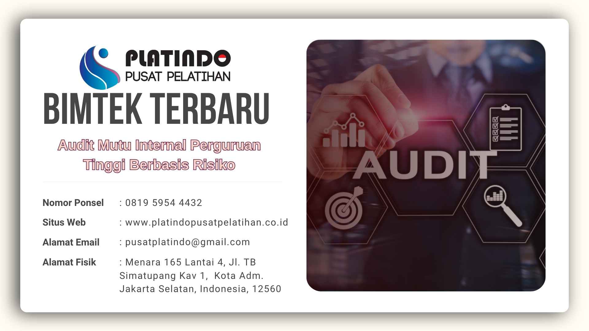 Training Audit Mutu Internal Perguruan Tinggi Berbasis Risiko Strategi Efektif Tingkatkan Mutu Kampus 2026-2027