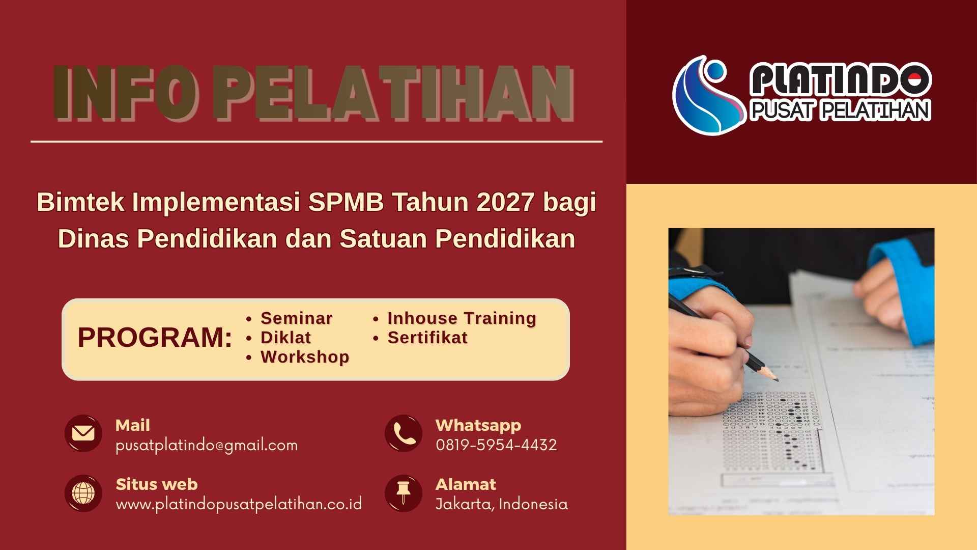 Bimtek Implementasi SPMB 2027 untuk Dinas Pendidikan dan Sekolah Berbasis Kompetensi